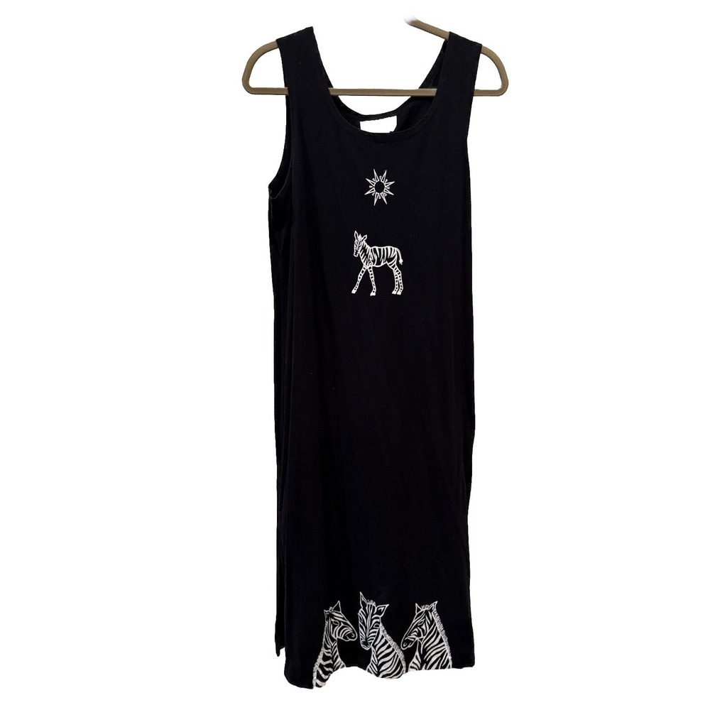 Vintage Olivia Rose Zebra Dress Size Medium Black and White